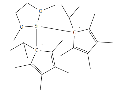 Bis(i-propyltetramethylcyclopentadienyl)strontium 1,2-dimethoxyethane adduct Chemical Structure